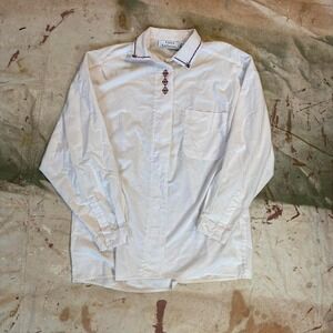 Vintage 90s White Aztec Button Up shirt